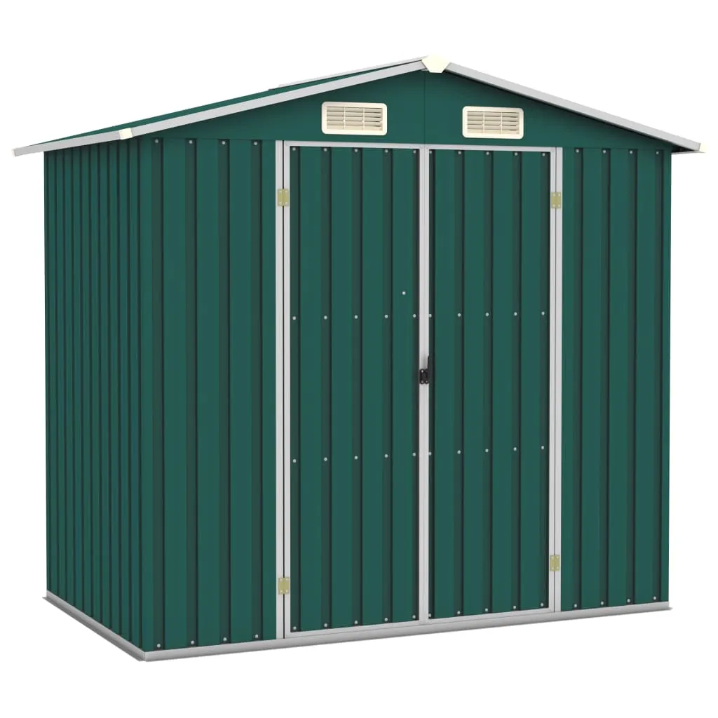 vidaXL Capanno da Giardino Verde 205x129x183 cm in Acciaio Zincato