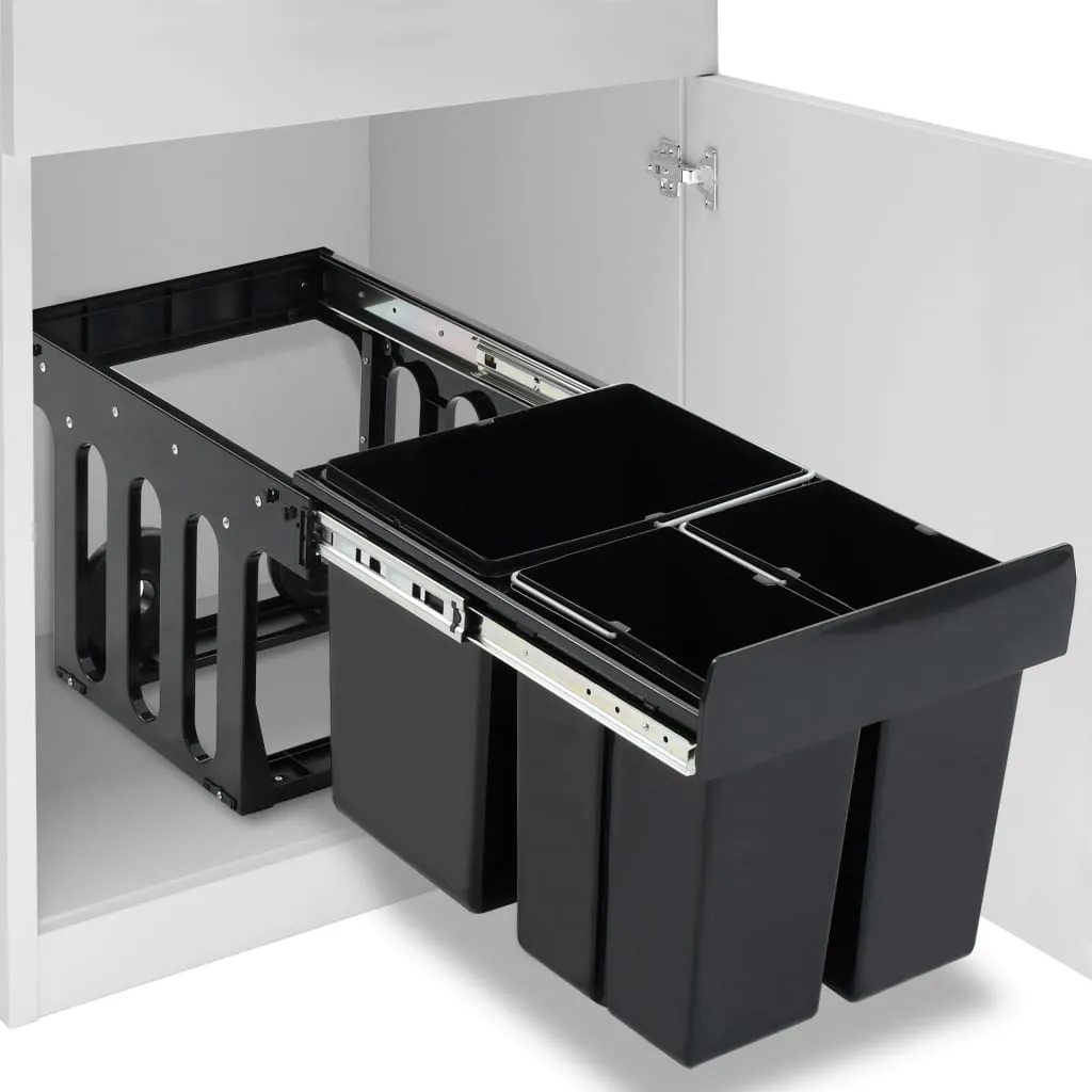 vidaXL Cestino Estraibile per Mobile Cucina Chiusura Ammortizzata 48 L