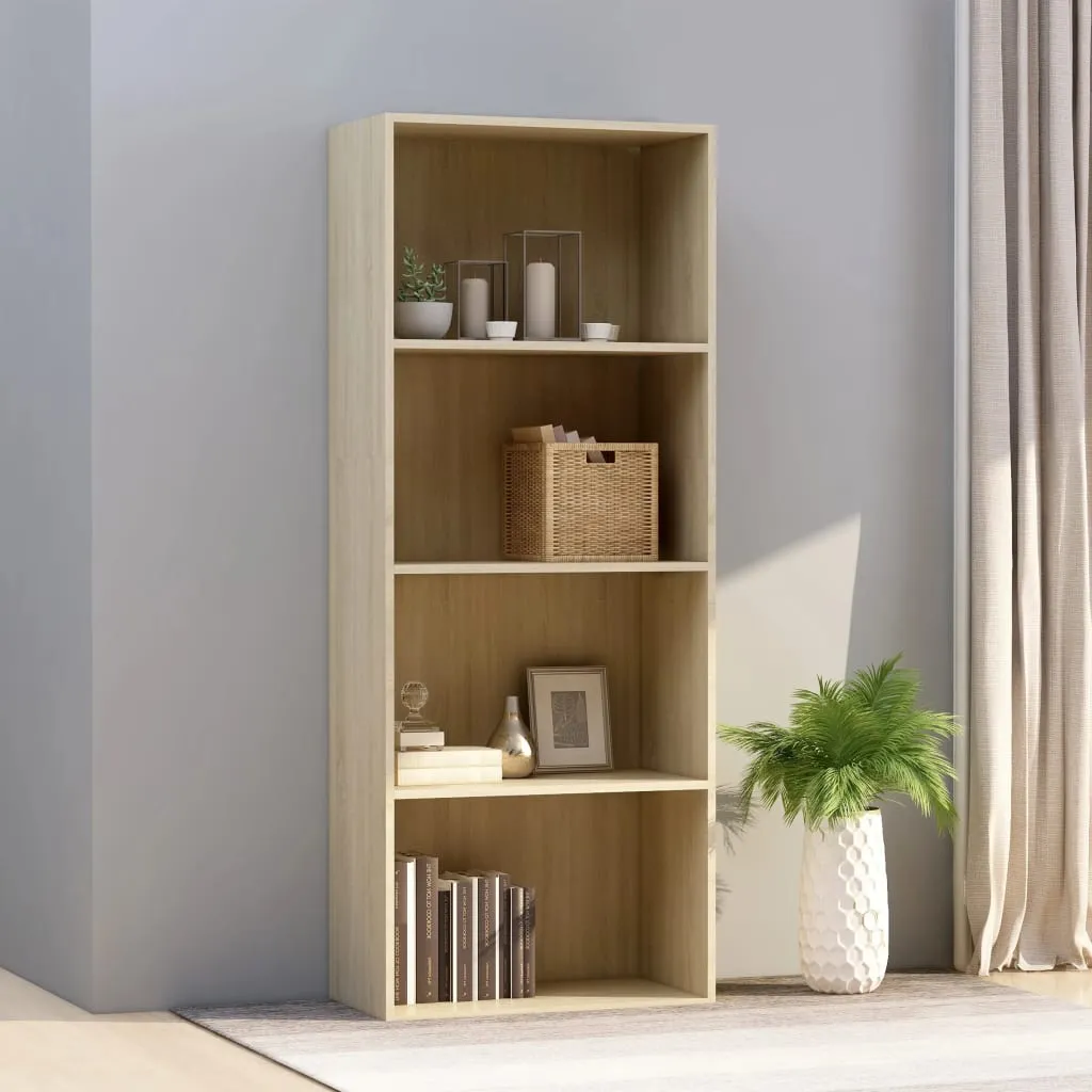 vidaXL Libreria 4 Ripiani Rovere Sonoma 60x30x151,5 Legno Multistrato