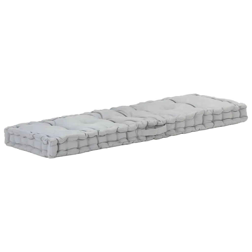 vidaXL Cuscino per Pallet e Pavimento in Cotone 120x40x7 cm Grigio