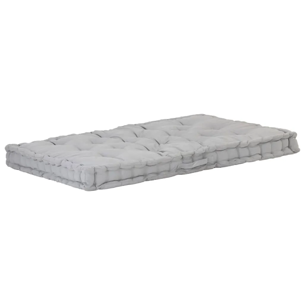 vidaXL Cuscino per Pallet e Pavimento in Cotone 120x80x10 cm Grigio