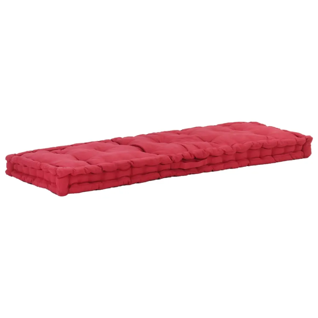 vidaXL Cuscino per Pallet e Pavimento in Cotone 120x40x7 cm Bordò