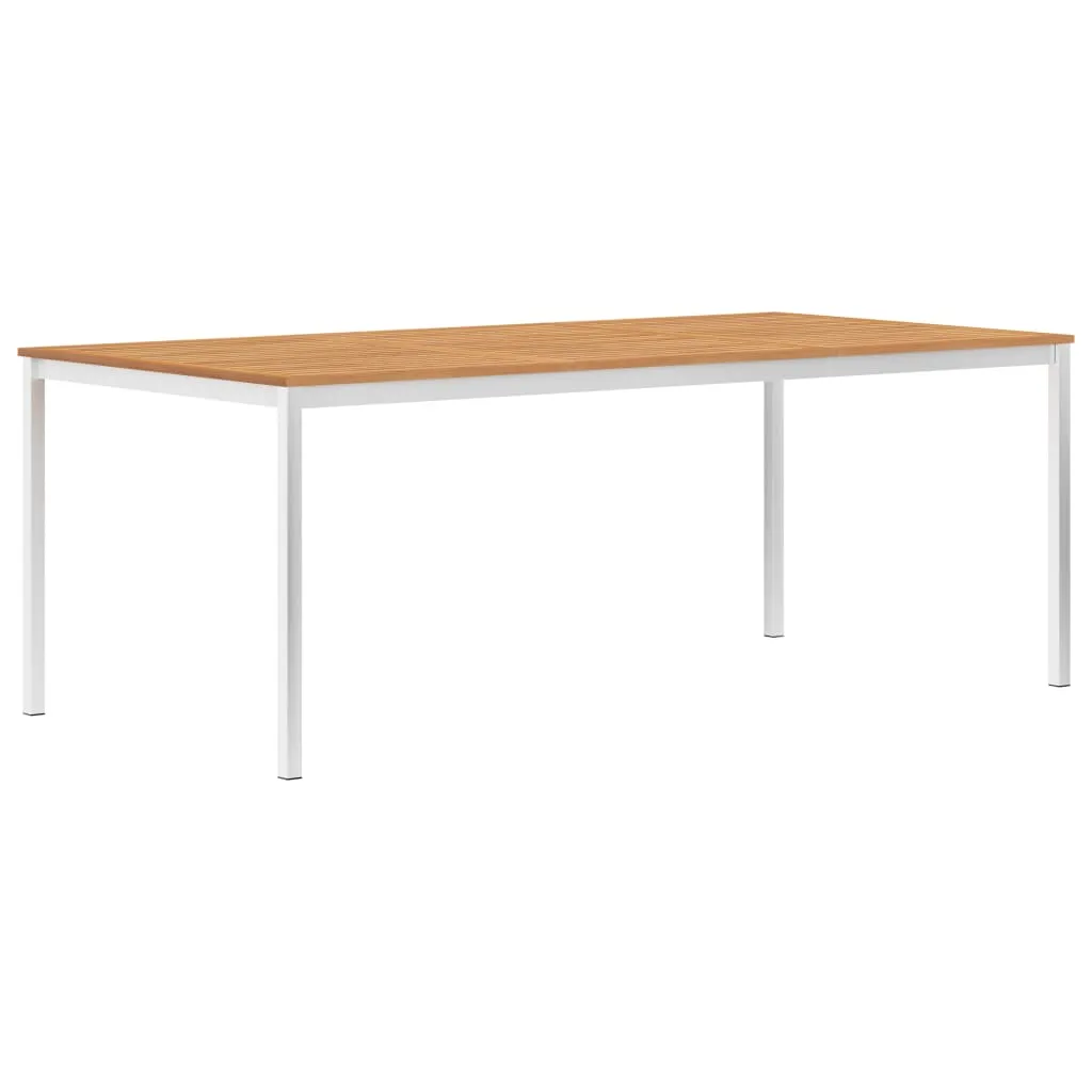 vidaXL Tavolo da Pranzo Giardino 200x100x75 cm in Teak e Acciaio Inox