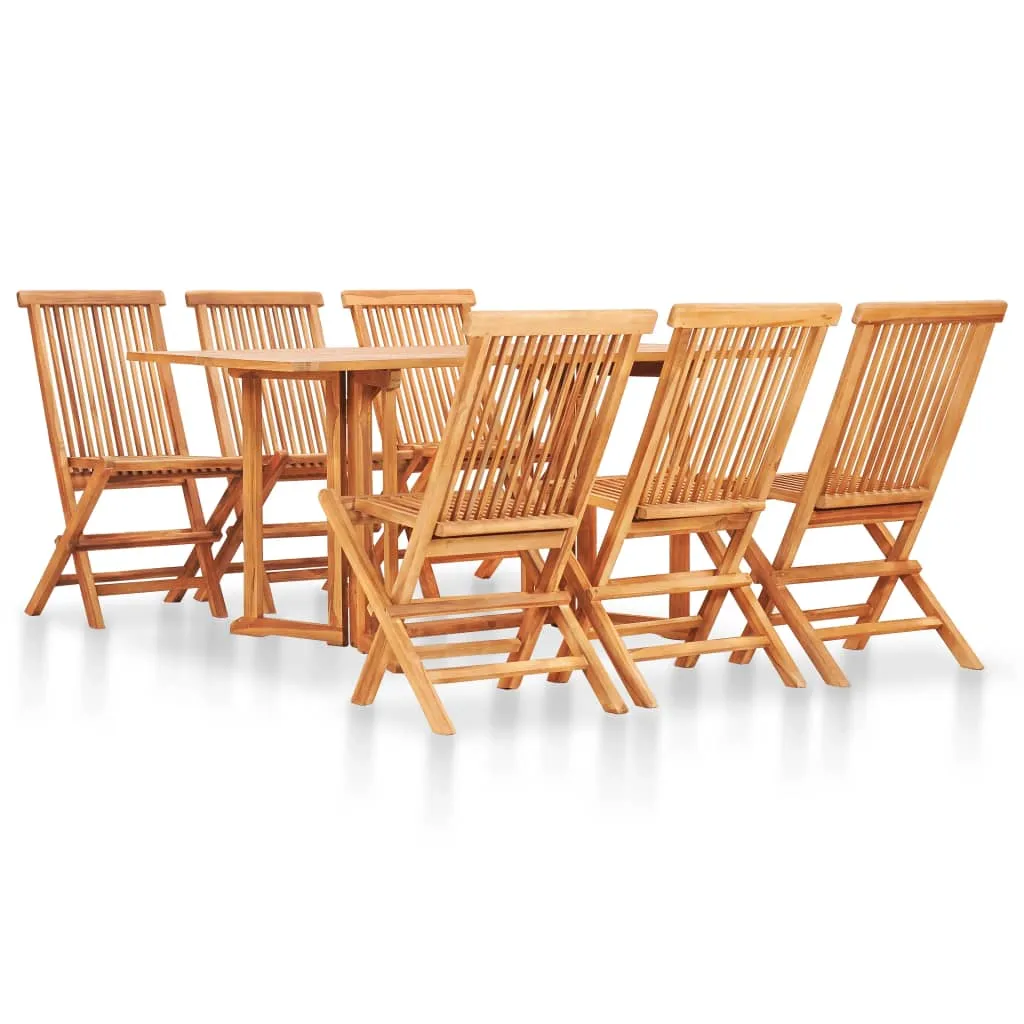 vidaXL Set da Pranzo da Giardino 7 pz Pieghevole in Massello di Teak