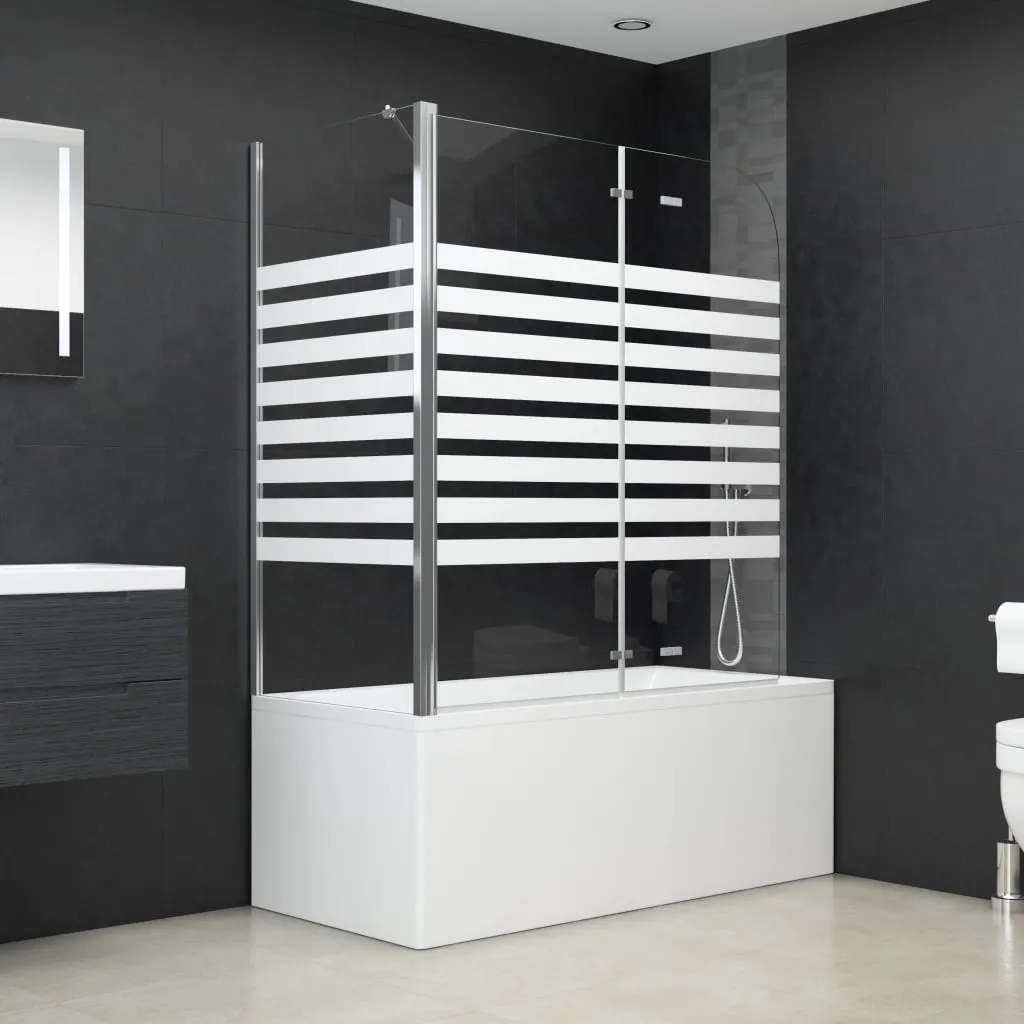 vidaXL Cabina da Bagno 120x68x130 cm in Vetro Temperato a Righe