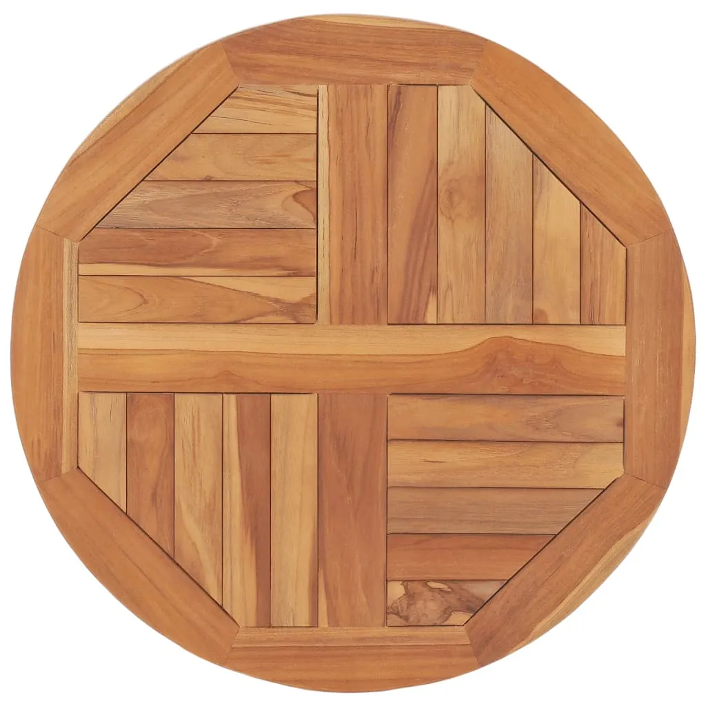 vidaXL Piano Tavolo in Legno Massello di Teak Rotondo 2,5 cm 60 cm