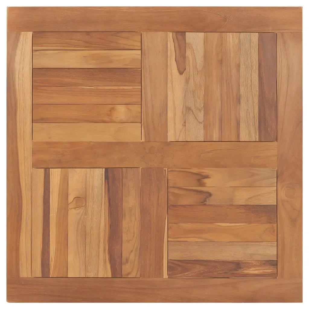 vidaXL Piano del Tavolo Legno Massello di Teak Quadrato 80x80x2,5 cm