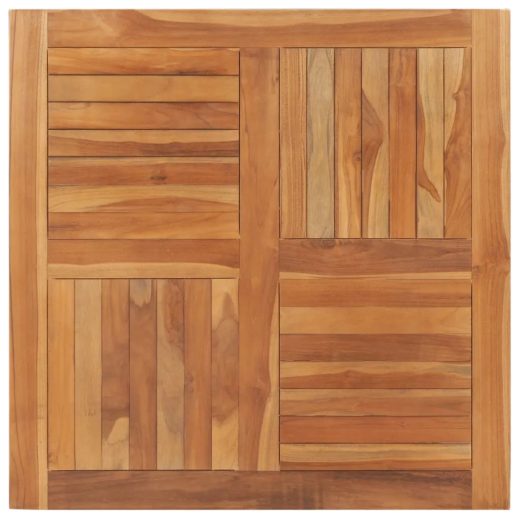 vidaXL Piano del Tavolo Legno Massello di Teak Quadrato 90x90x2,5 cm