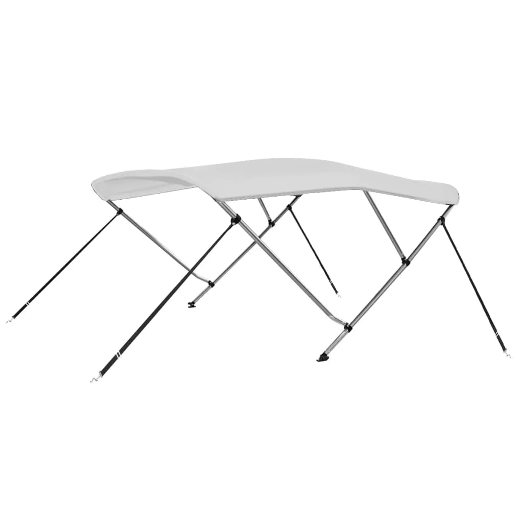 vidaXL Bimini di Prua con Tendalino a 3 Archi Bianco 183x140x137 cm