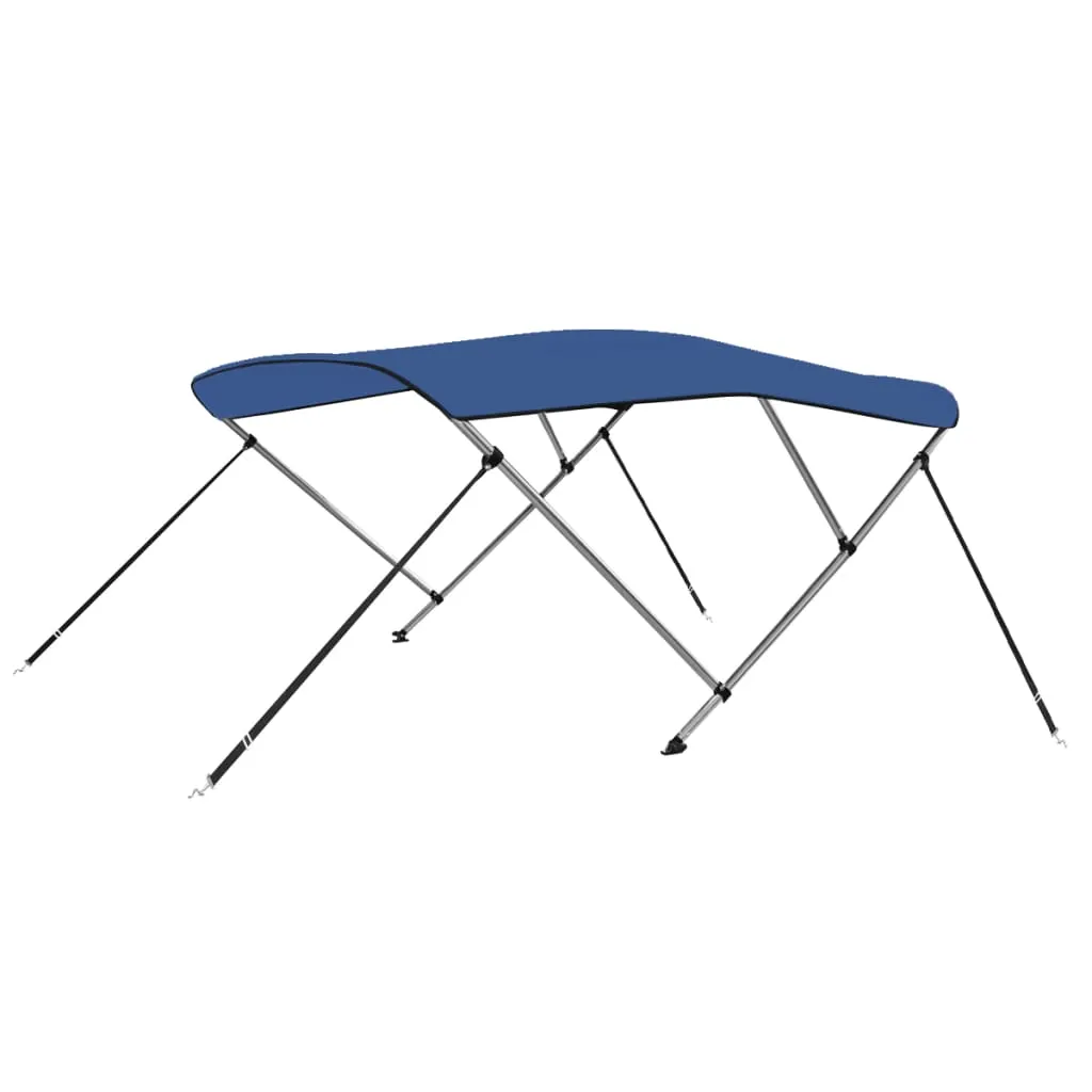 vidaXL Bimini di Prua con Tendalino a 3 Archi Blu 183x140x137 cm