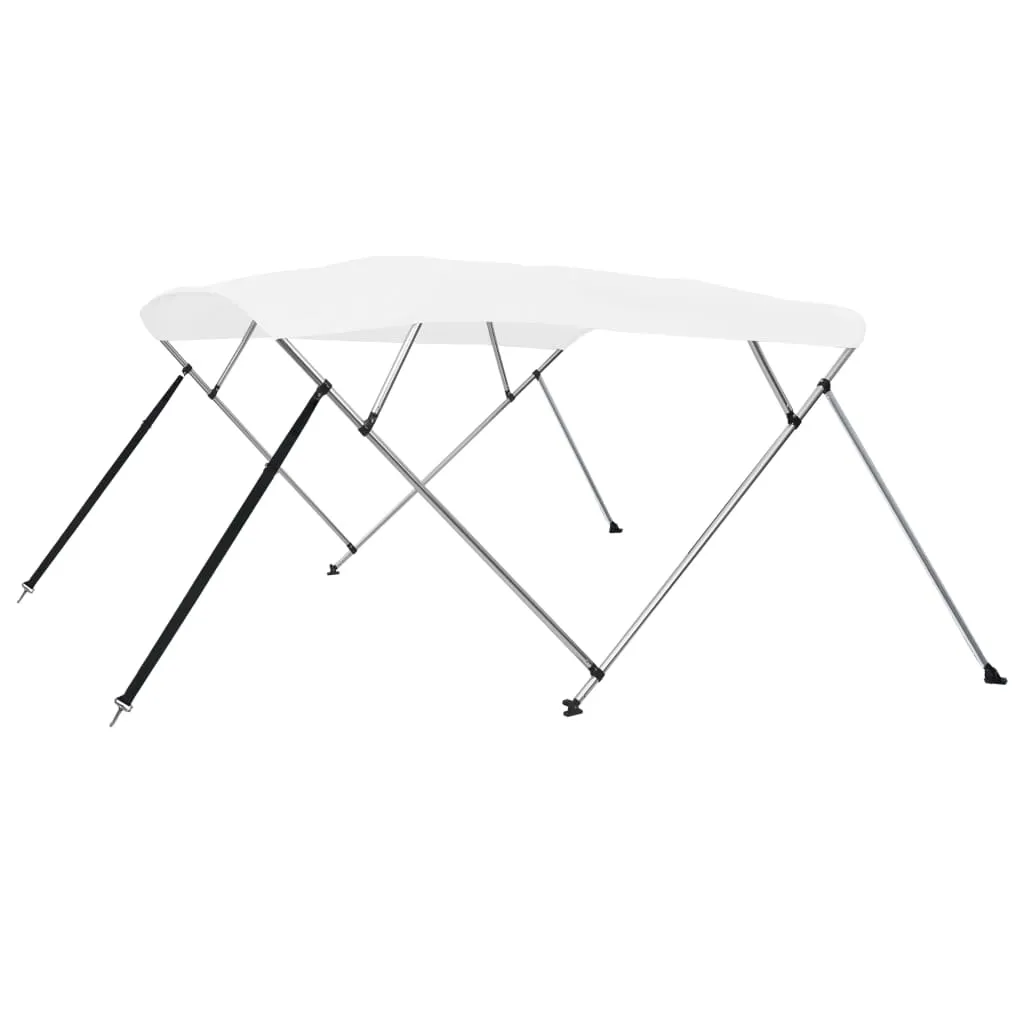 vidaXL Bimini di Prua con Tendalino a 4 Archi Bianco 243x210x137 cm