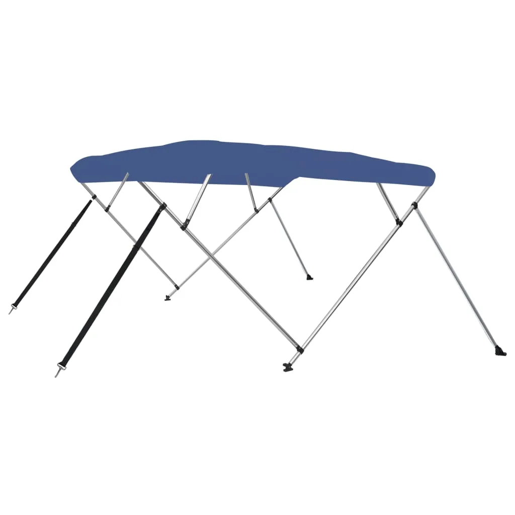 vidaXL Bimini di Prua con Tendalino a 4 Archi Blu 243x180x137 cm