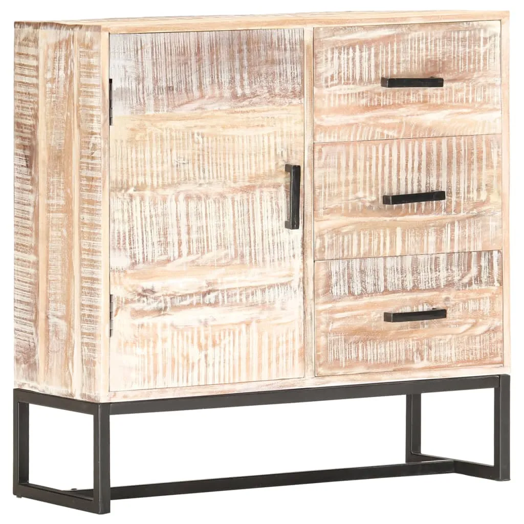 vidaXL Credenza Bianca 73x30x75 cm in Legno Massello di Acacia