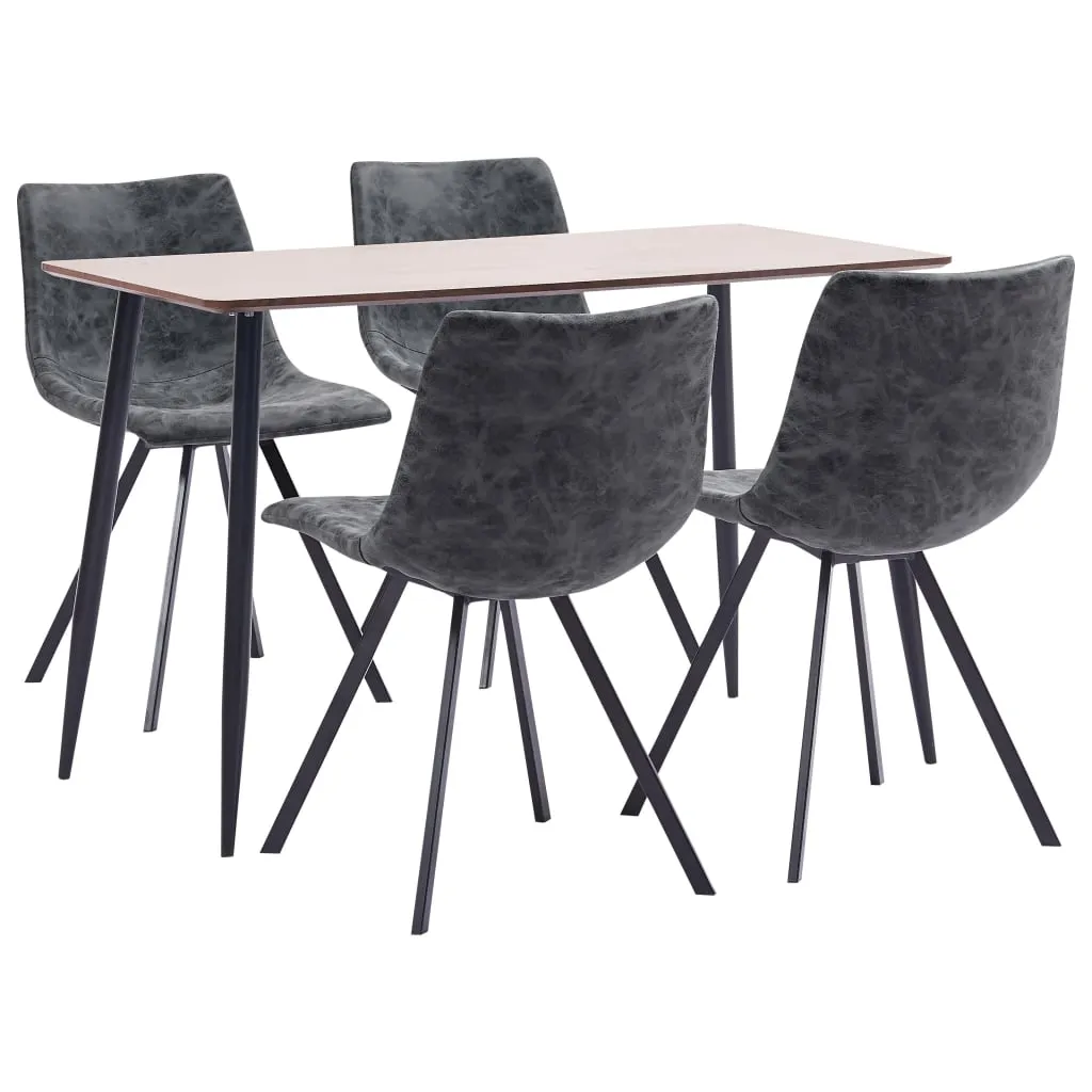 vidaXL Set Sala da Pranzo 5 pz in Similpelle Nero