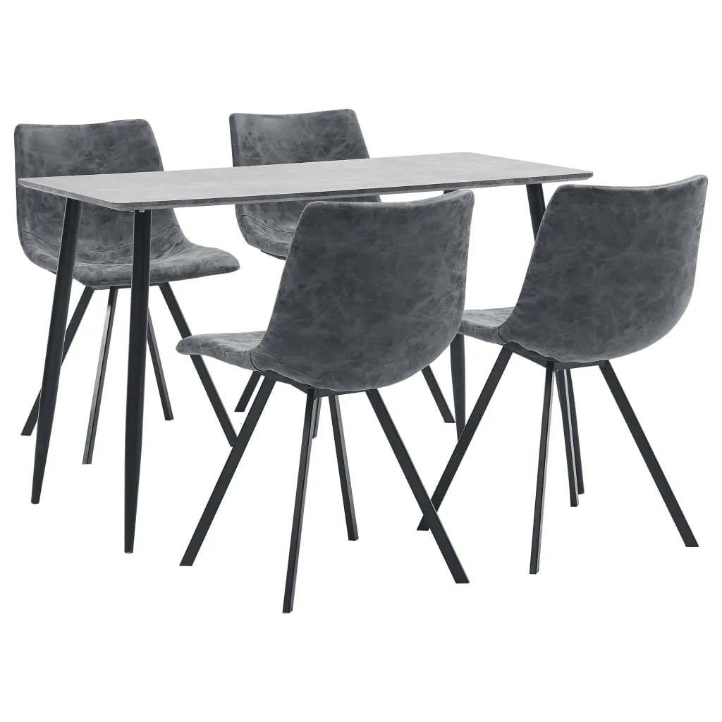 vidaXL Set Sala da Pranzo 5 pz in Similpelle Nero