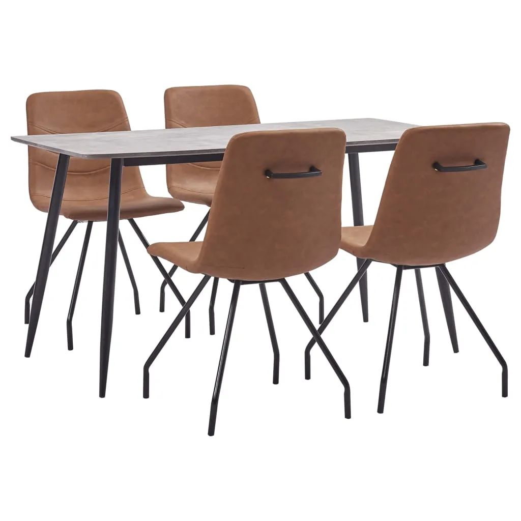 vidaXL Set Sala da Pranzo 5 pz in Similpelle Marrone