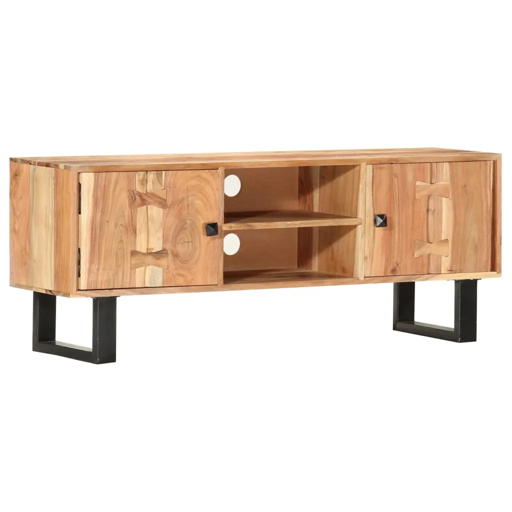 vidaXL Mobile Porta TV 118x30x45 cm in Legno Massello di Acacia