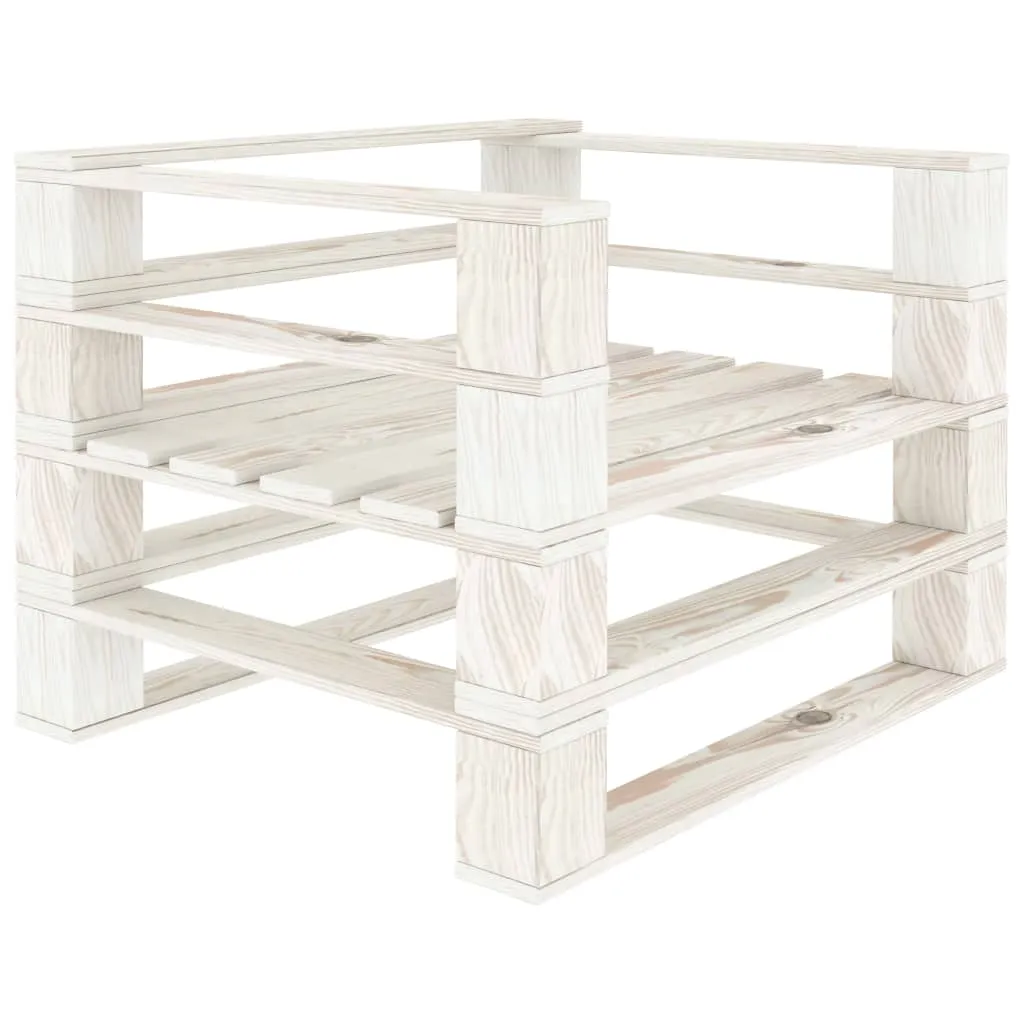 vidaXL Poltrona da Giardino su Pallet in Legno Bianco