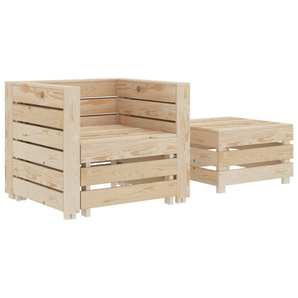 vidaXL Set Salotto da Giardino Pallet 2 pz in Legno