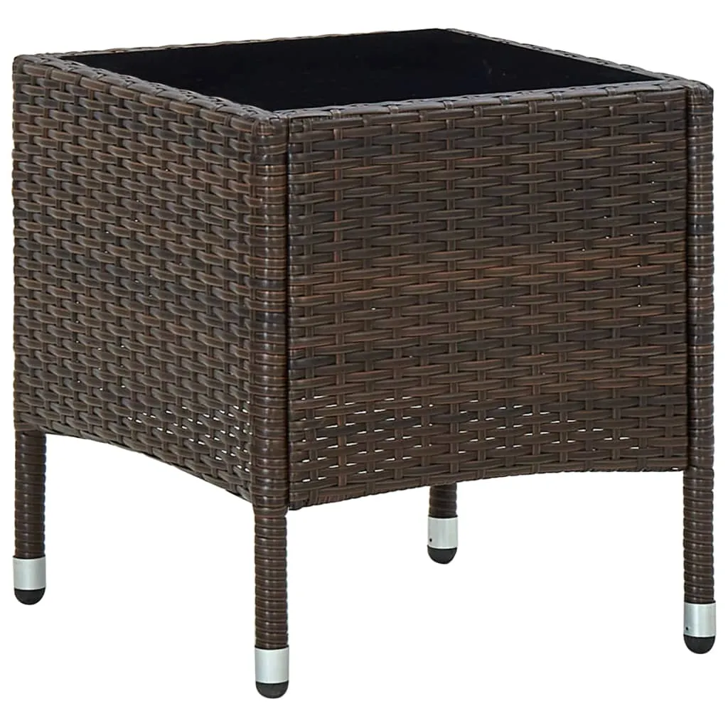 vidaXL Tavolo da Giardino Marrone 40x40x45 cm in Polyrattan