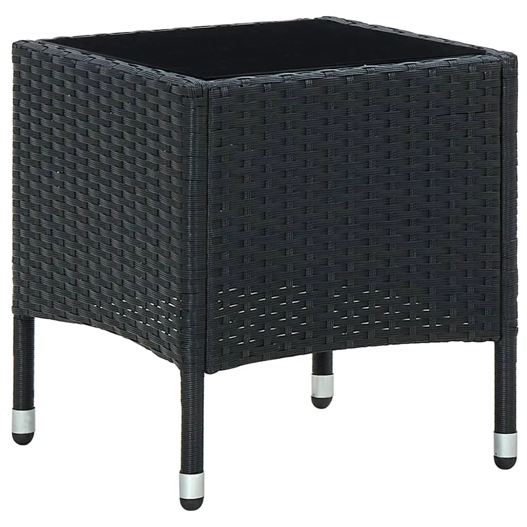 vidaXL Tavolo da Giardino Nero 40x40x45 cm in Polyrattan