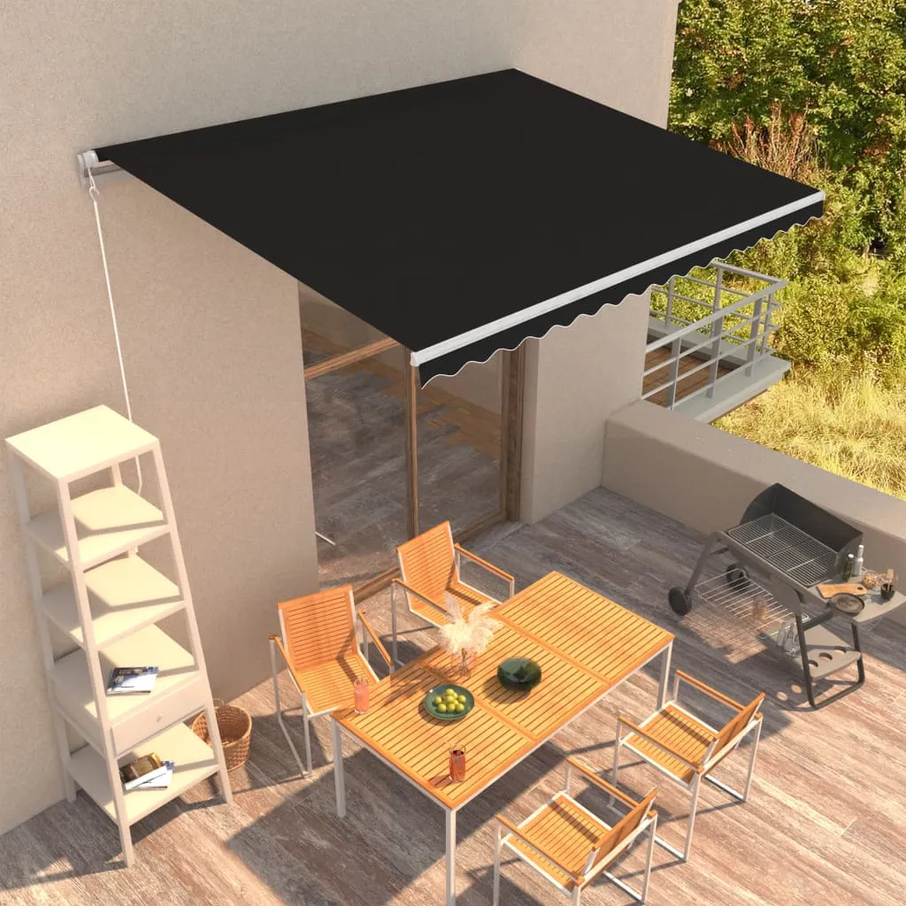 vidaXL Tenda da Sole Retrattile Manuale 400x300 cm Antracite