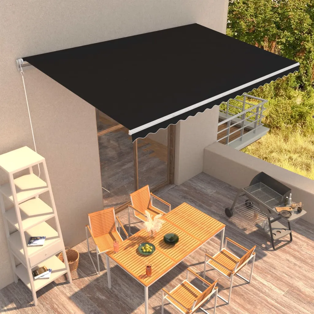 vidaXL Tenda da Sole Retrattile Manuale 500x300 cm Antracite