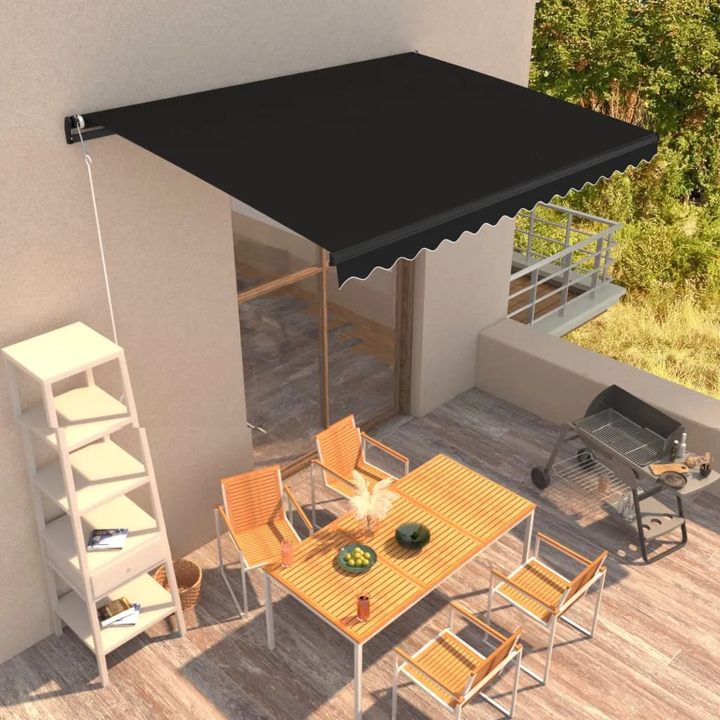 vidaXL Tenda da Sole Retrattile Manuale 400x300 cm Antracite