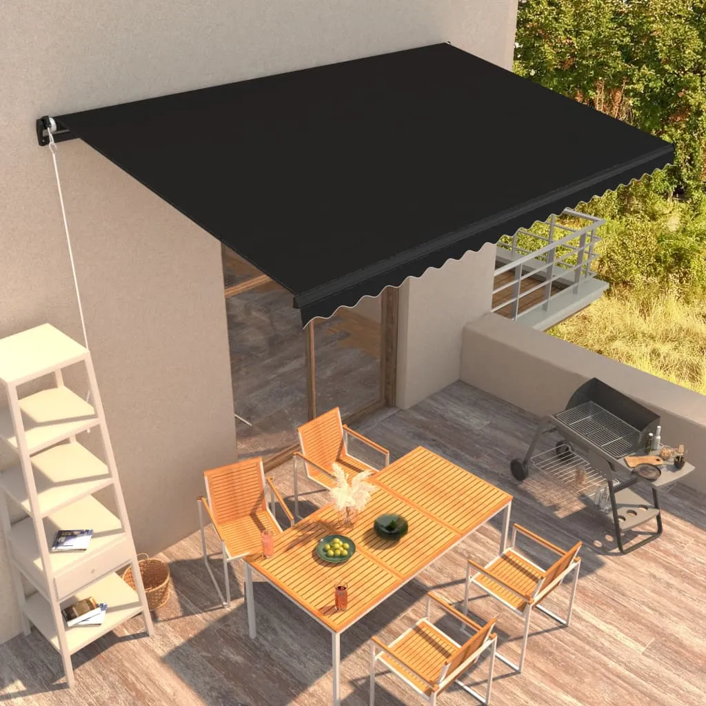 vidaXL Tenda da Sole Retrattile Manuale 500x300 cm Antracite