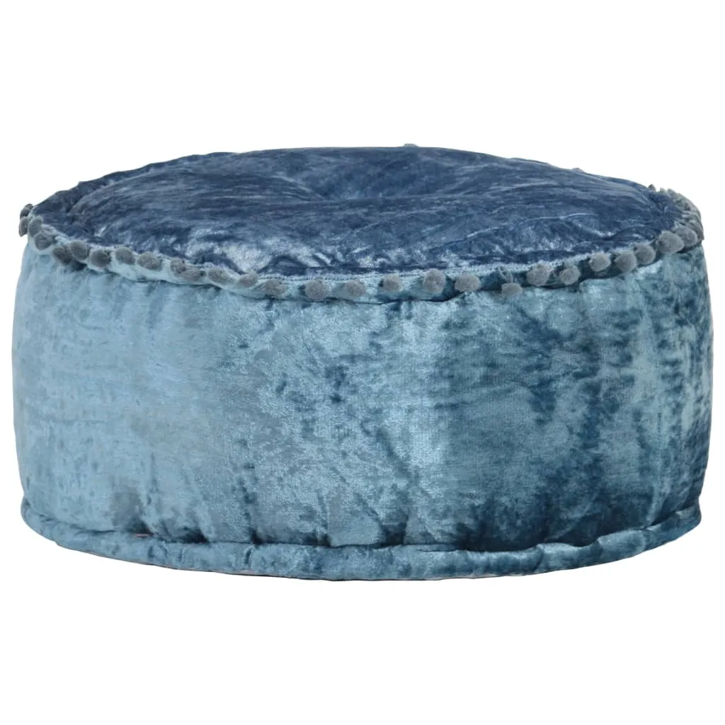 vidaXL Pouf Rotondo in Velluto 40x20 cm Blu