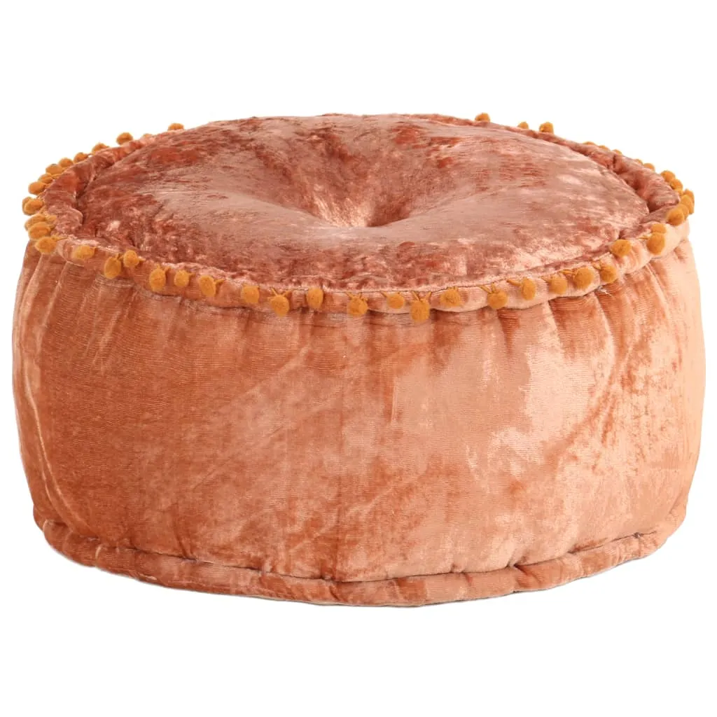 vidaXL Pouf Rotondo in Velluto 40x20 cm Ruggine