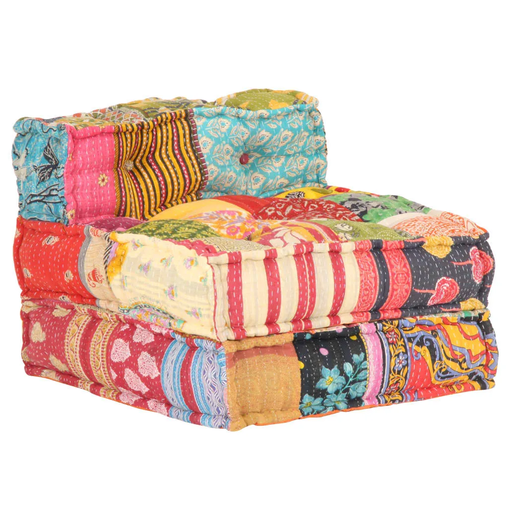 vidaXL Pouf Modulare in Tessuto Patchwork