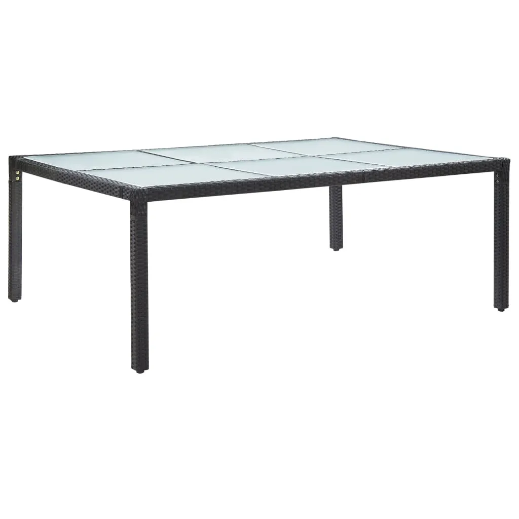 vidaXL Tavolo da Pranzo da Giardino Nero 200x150x74 cm in Polyrattan