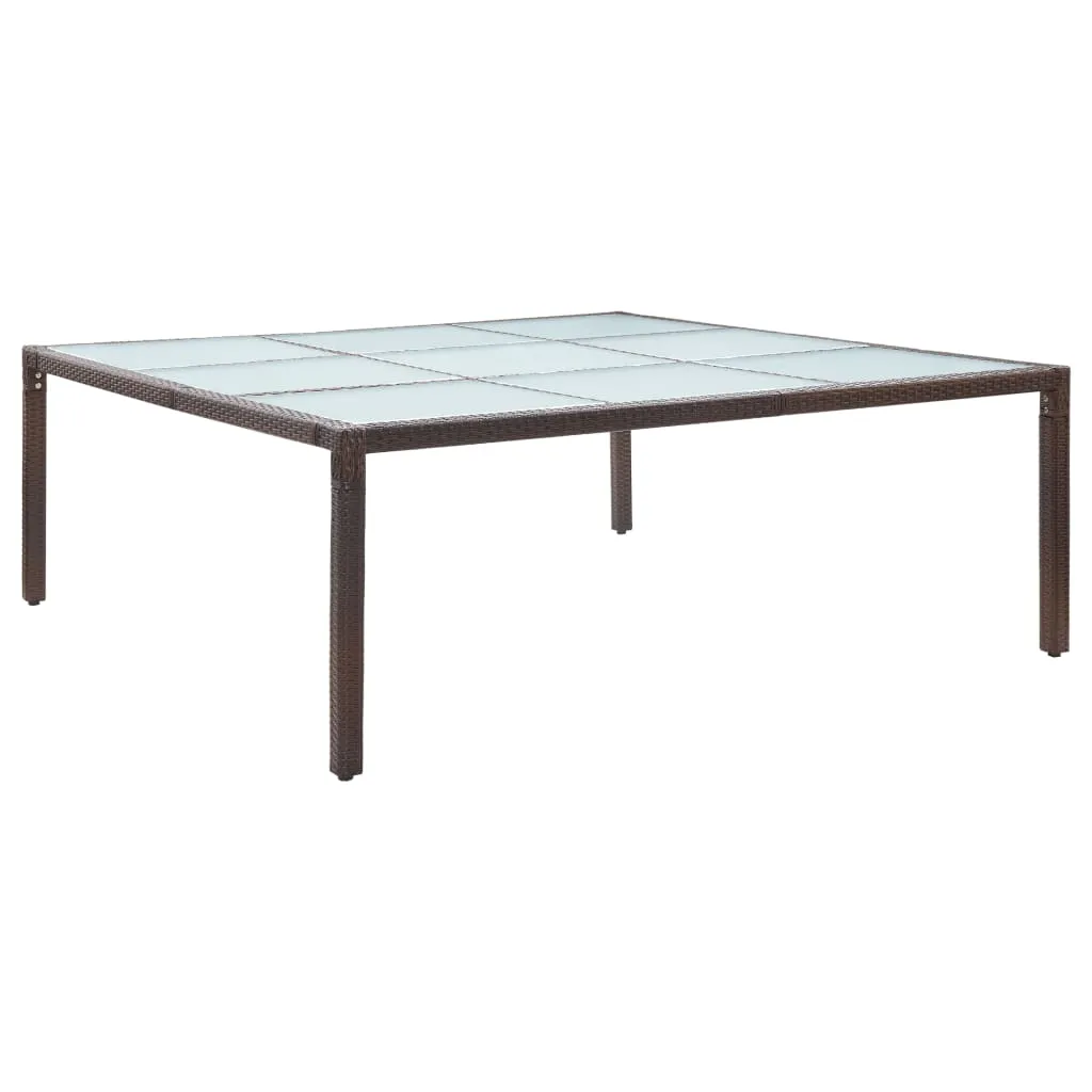 vidaXL Tavolo da Giardino Marrone 200x200x74 cm in Polyrattan