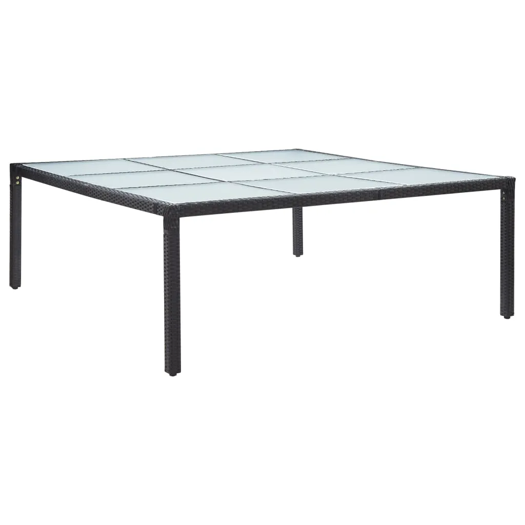 vidaXL Tavolo da Giardino Nero 200x200x74 cm in Polyrattan