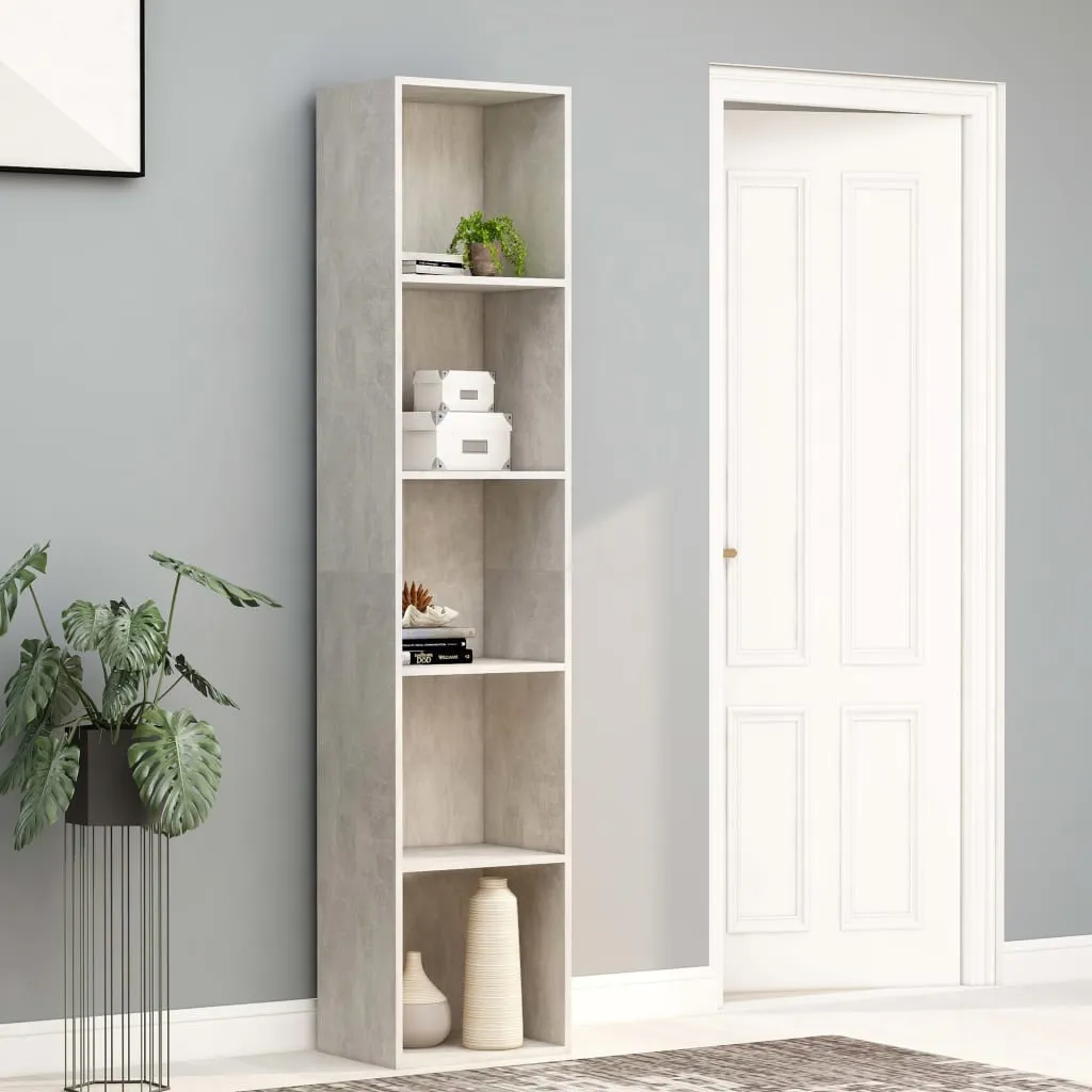 vidaXL Libreria Grigio Cemento 40x30x189 cm in Legno Multistrato