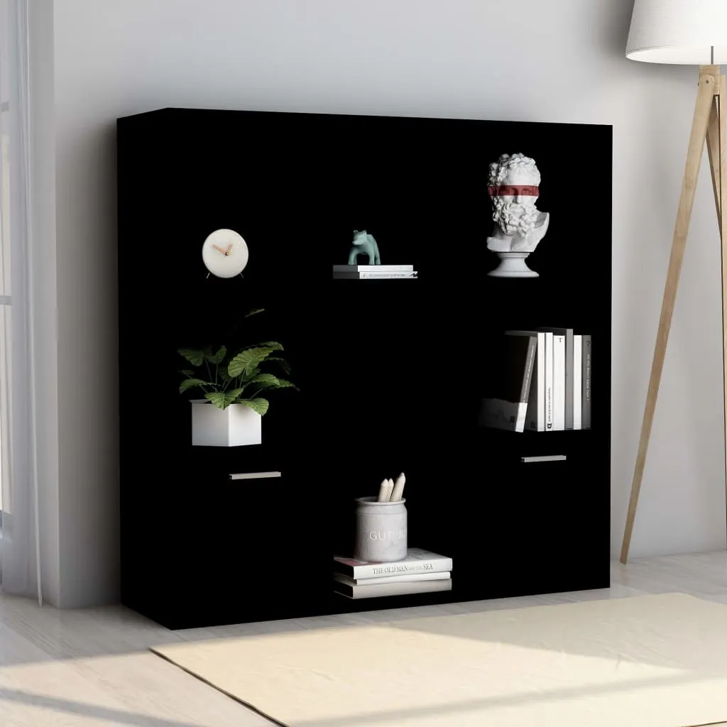 vidaXL Libreria Nera 98x30x98 cm in Legno Multistrato