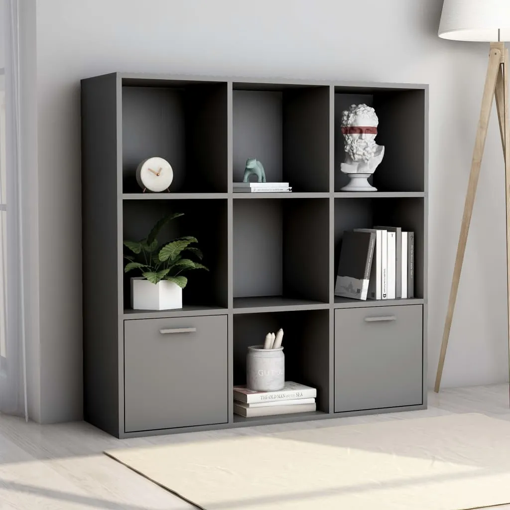 vidaXL Libreria Grigia 98x30x98 cm in Legno Multistrato