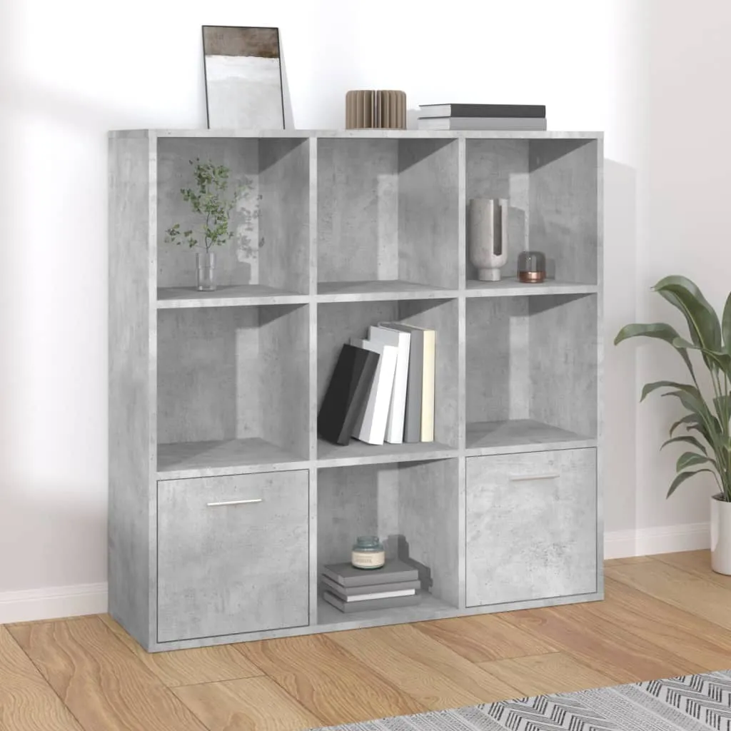 vidaXL Libreria Grigio Cemento 98x30x98 cm in Legno Multistrato