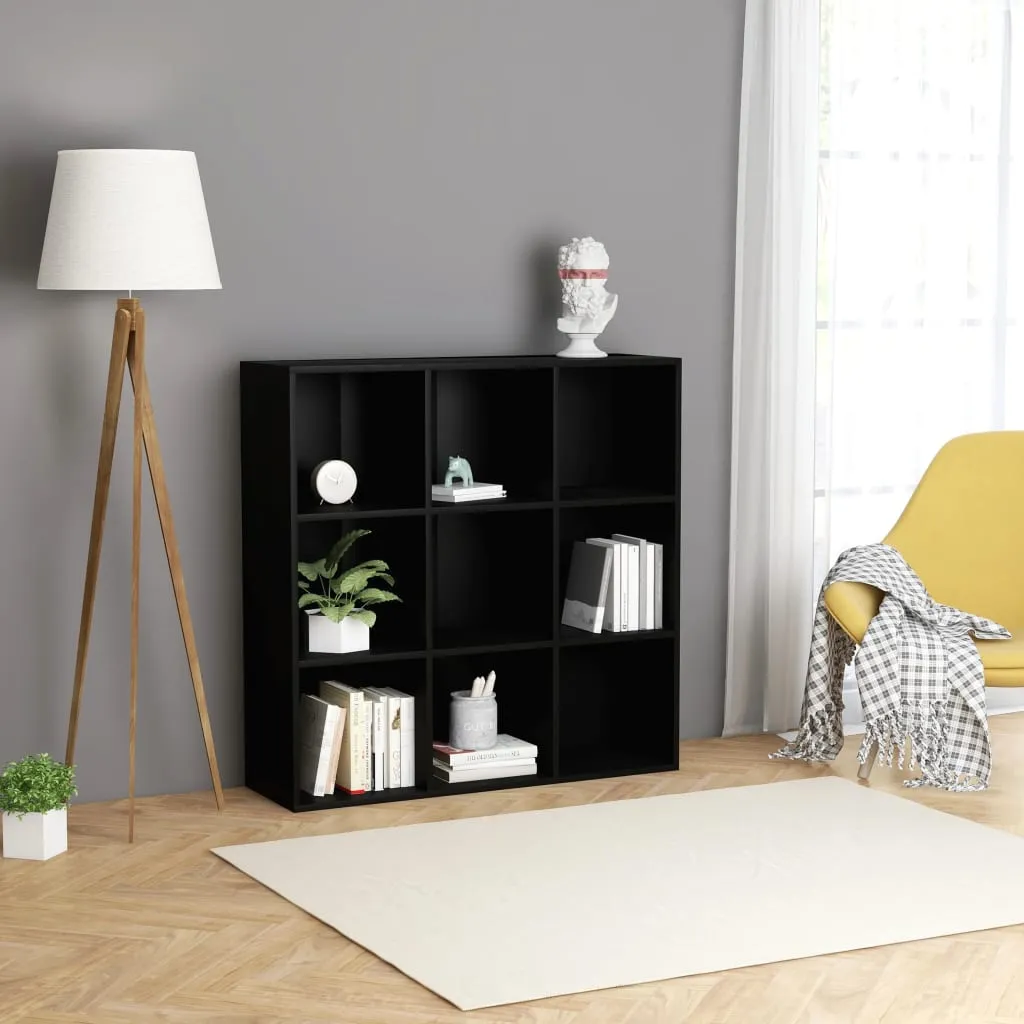 vidaXL Libreria Nera 98x30x98 cm in Legno Multistrato