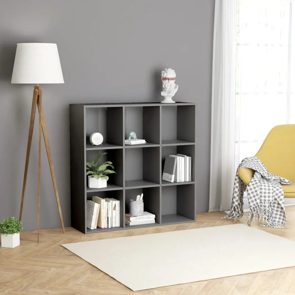 vidaXL Libreria Grigia 98x30x98 cm in Legno Multistrato