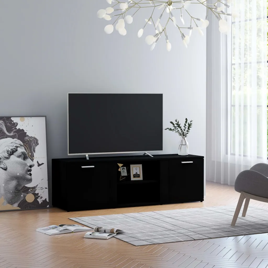 vidaXL Mobile Porta TV Nero 120x34x37 cm in Legno Multistrato