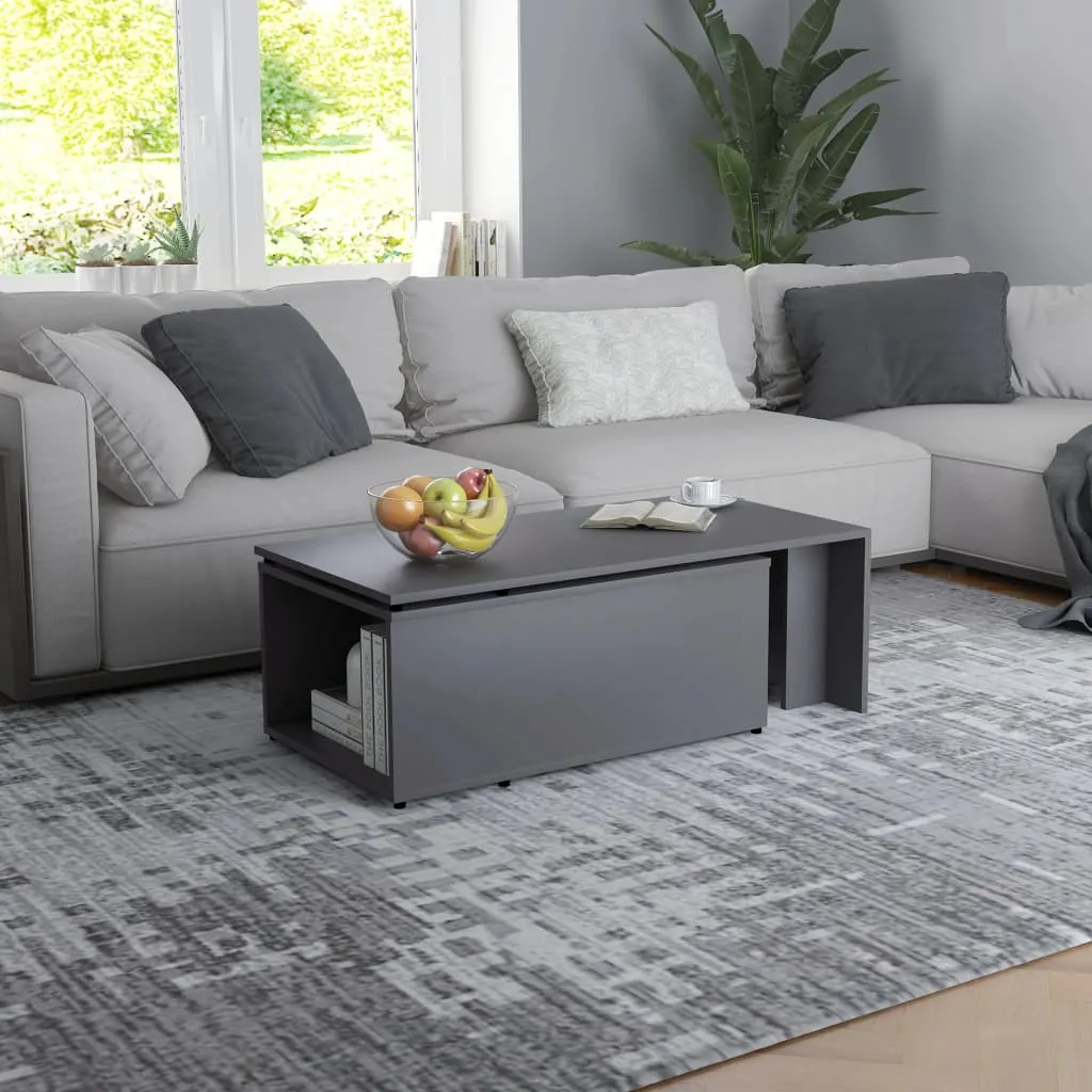 vidaXL Tavolino da Salotto Grigio 150x50x35 cm in Legno Multistrato