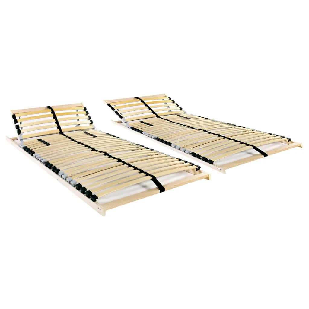 vidaXL Reti a Doghe 2 pz 7 Zone con 28 Doghe in Legno 90x200 cm