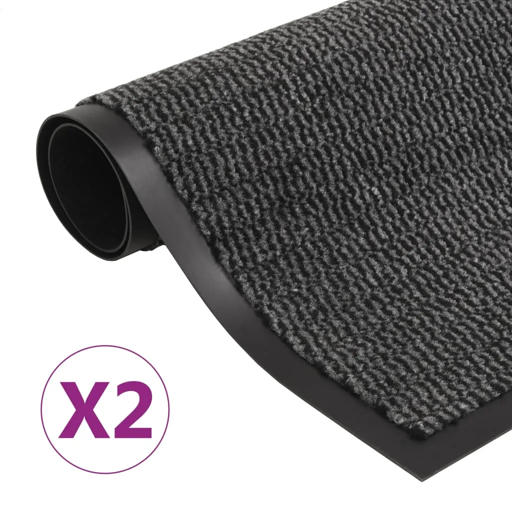 vidaXL Tappeti Antipolvere 2 pz Trapuntati 40x60 cm Antracite