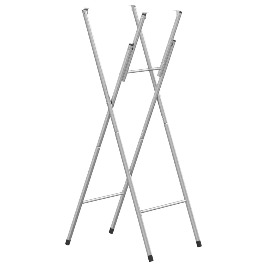 vidaXL Gambe Pieghevoli per Tavolo da Bar Argento 45x53x108 cm Acciaio