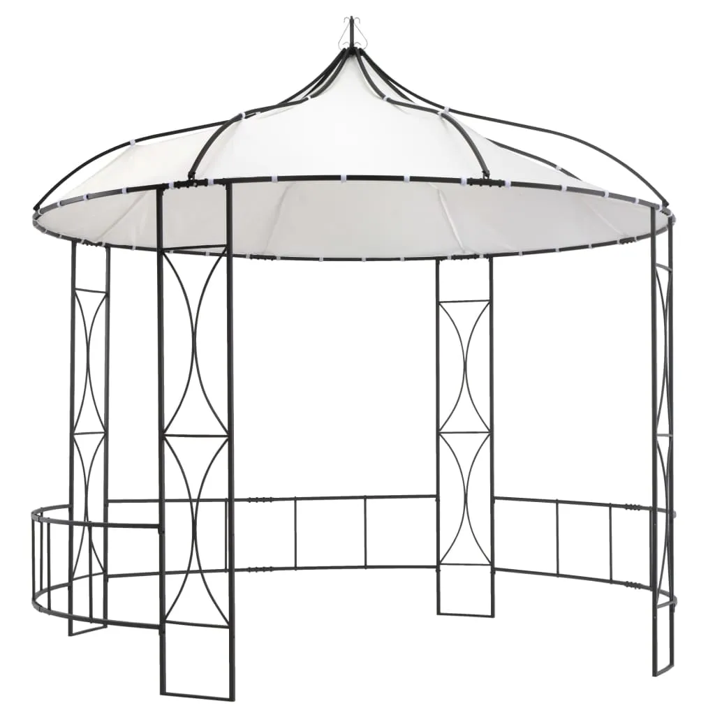 vidaXL Gazebo 300x290 cm Bianco Rotondo