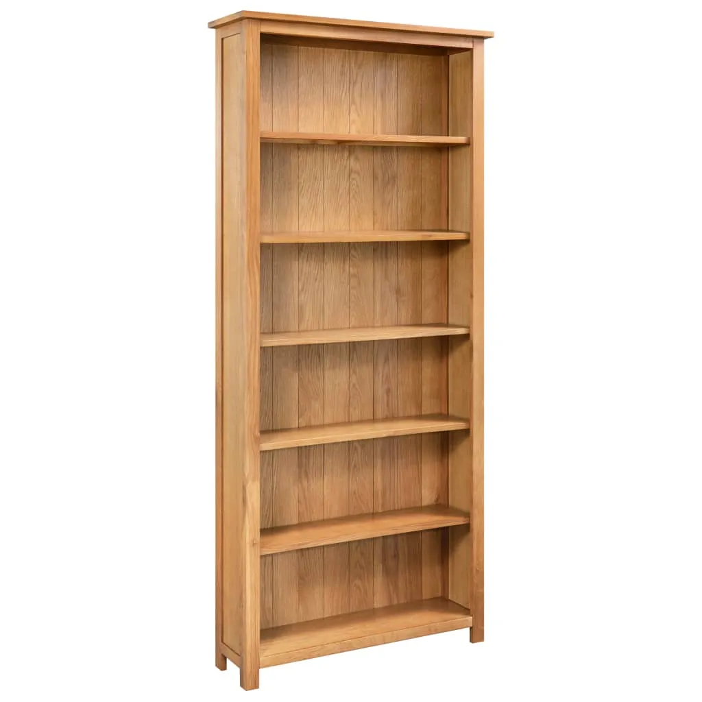 vidaXL Libreria a 6 Ripiani 80x22,5x170 cm in Massello di Rovere