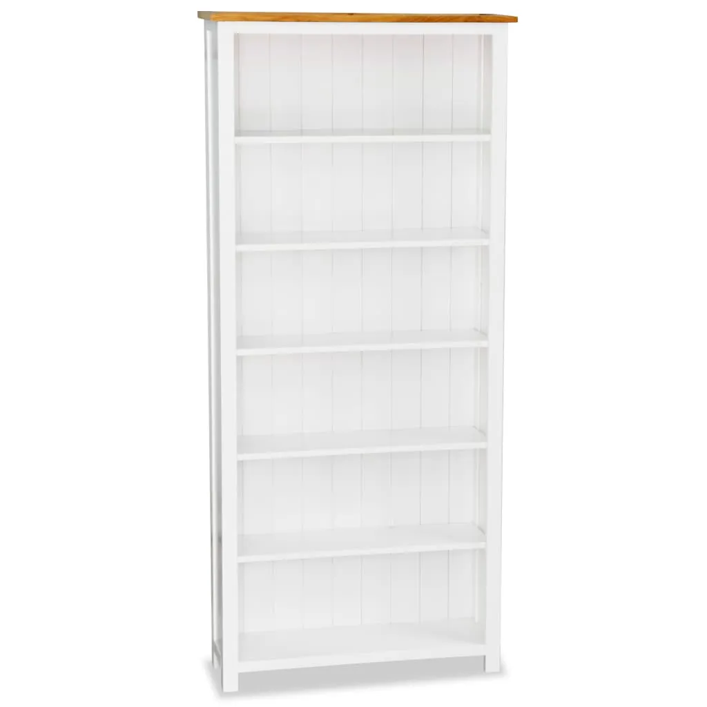 vidaXL Libreria a 6 Ripiani 80x22,5x170 cm Legno Massello di Rovere