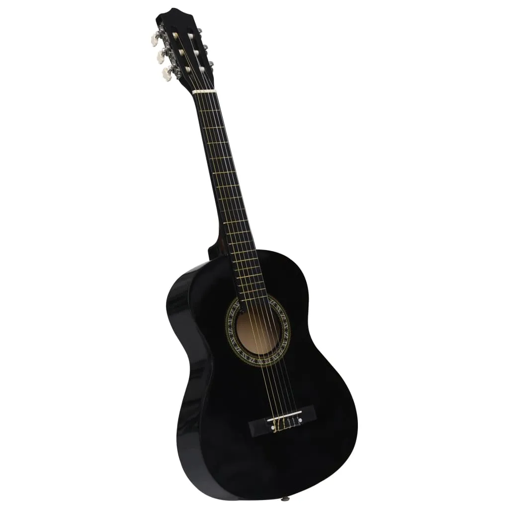 vidaXL Chitarra Classica per Principianti e Bambini Nera 1/2 34